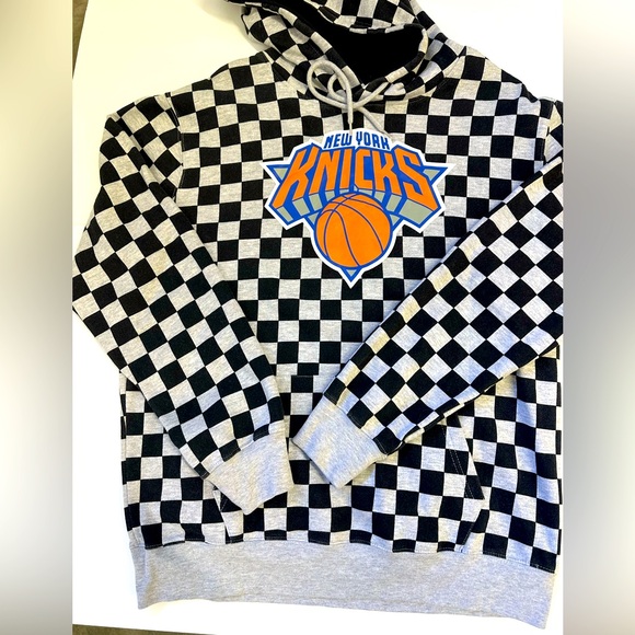 MEN’S NBA New York Knicks Checkered Rare HOODIE Large - Picture 3 of 6